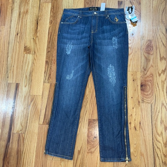 NEW  Baby Phat Side Zipper Down On Leg Jeans 16 - Picture 17 of 17
